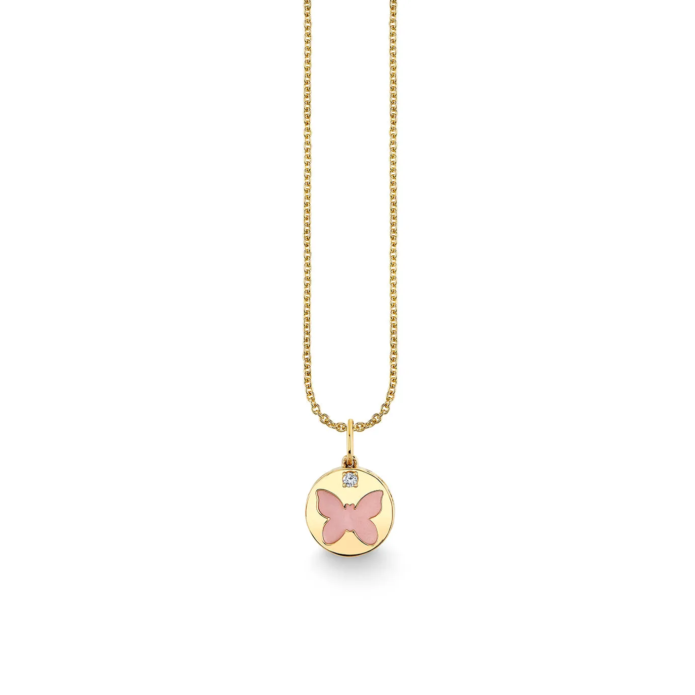 Gold & Diamond Butterfly Stone Inlay Icon Charm sold by Sydney Evan