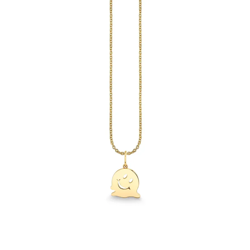 Pure Gold Small Melting Happy Face Charm made by Sydney Evan