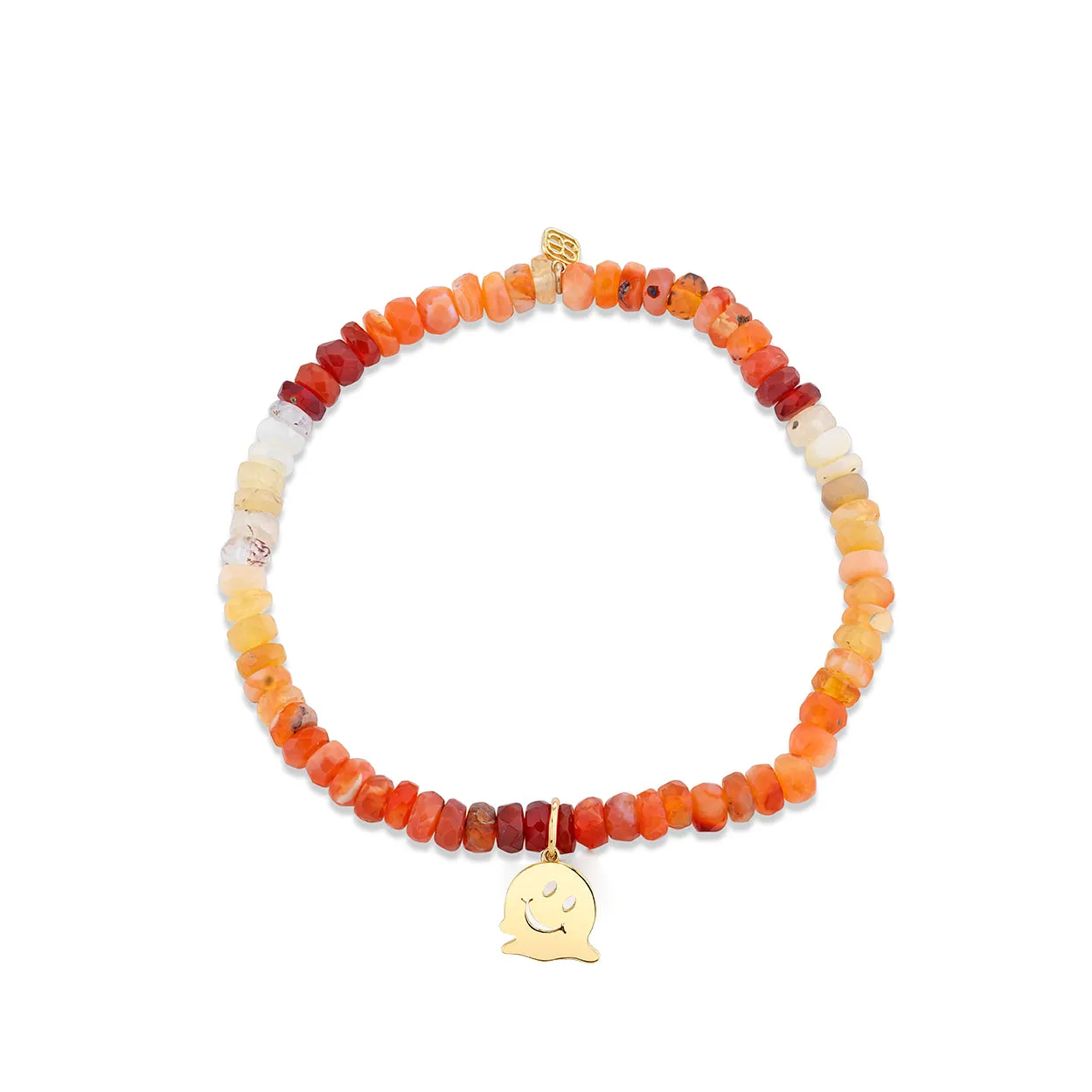 Pure Gold Small Melting Happy Face on Fire Opal sold by Sydney Evan product image thumbnail 2