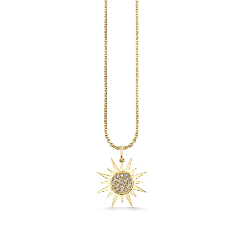 Gold & Diamond Sun Charm made by Sydney Evan