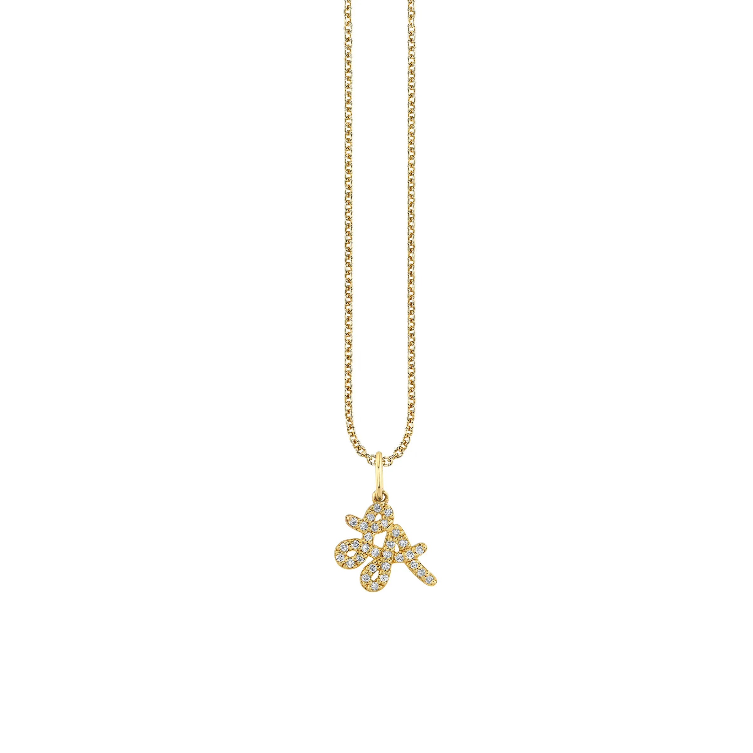 Gold & Diamond Small LA Script Charm sold by Sydney Evan
