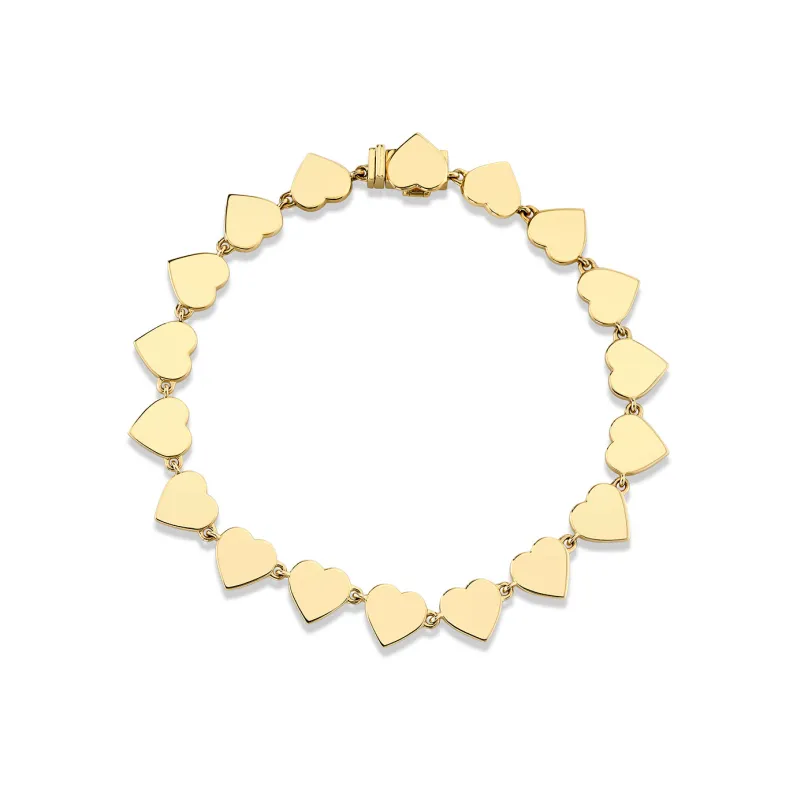 Pure Gold Heart Eternity Bracelet made by Sydney Evan