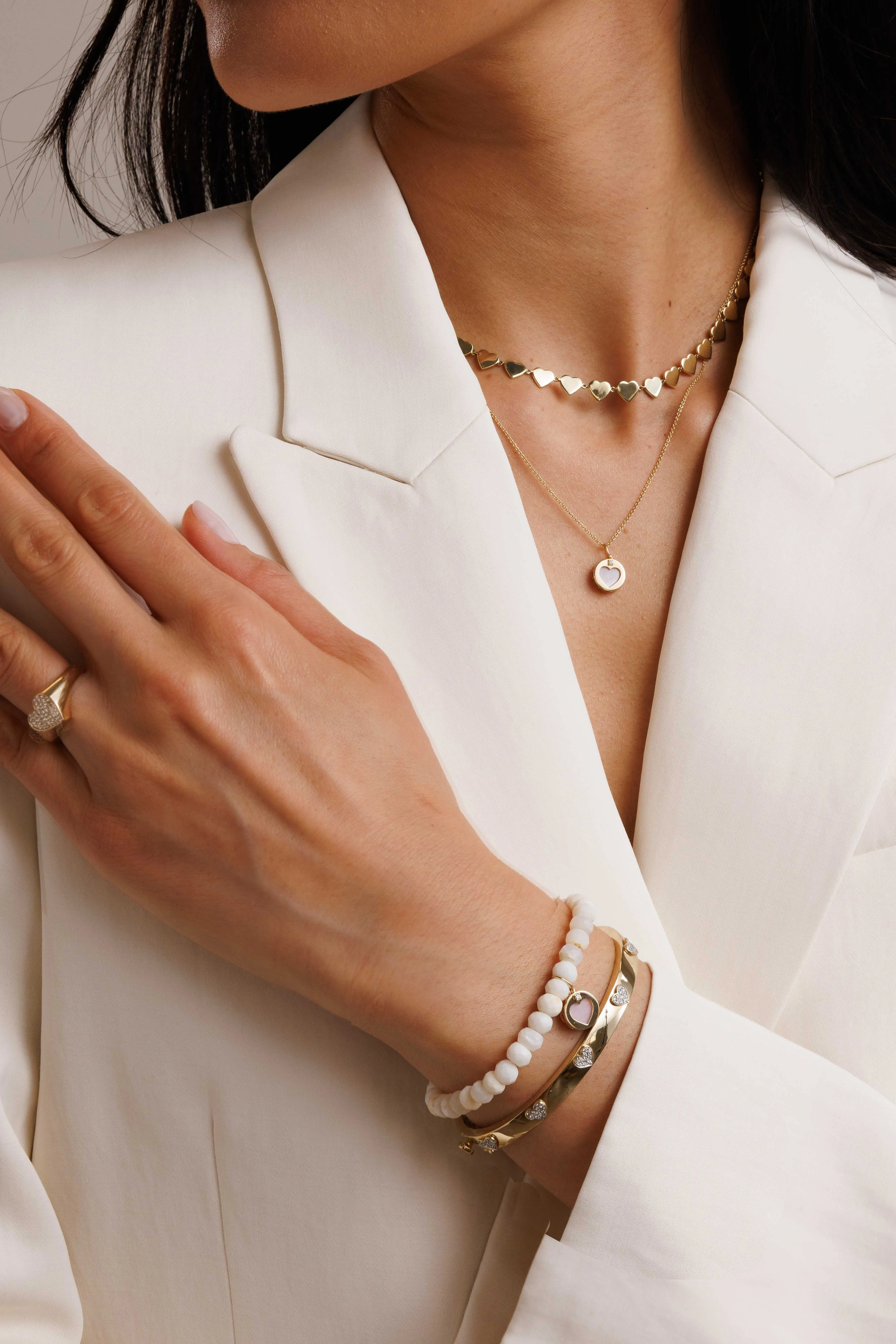 Pure Gold Heart Eternity Necklace sold by Sydney Evan product image thumbnail 2