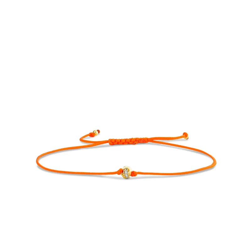 Gold & Diamond Tri Linked Rondelle Cord Bracelet made by Sydney Evan