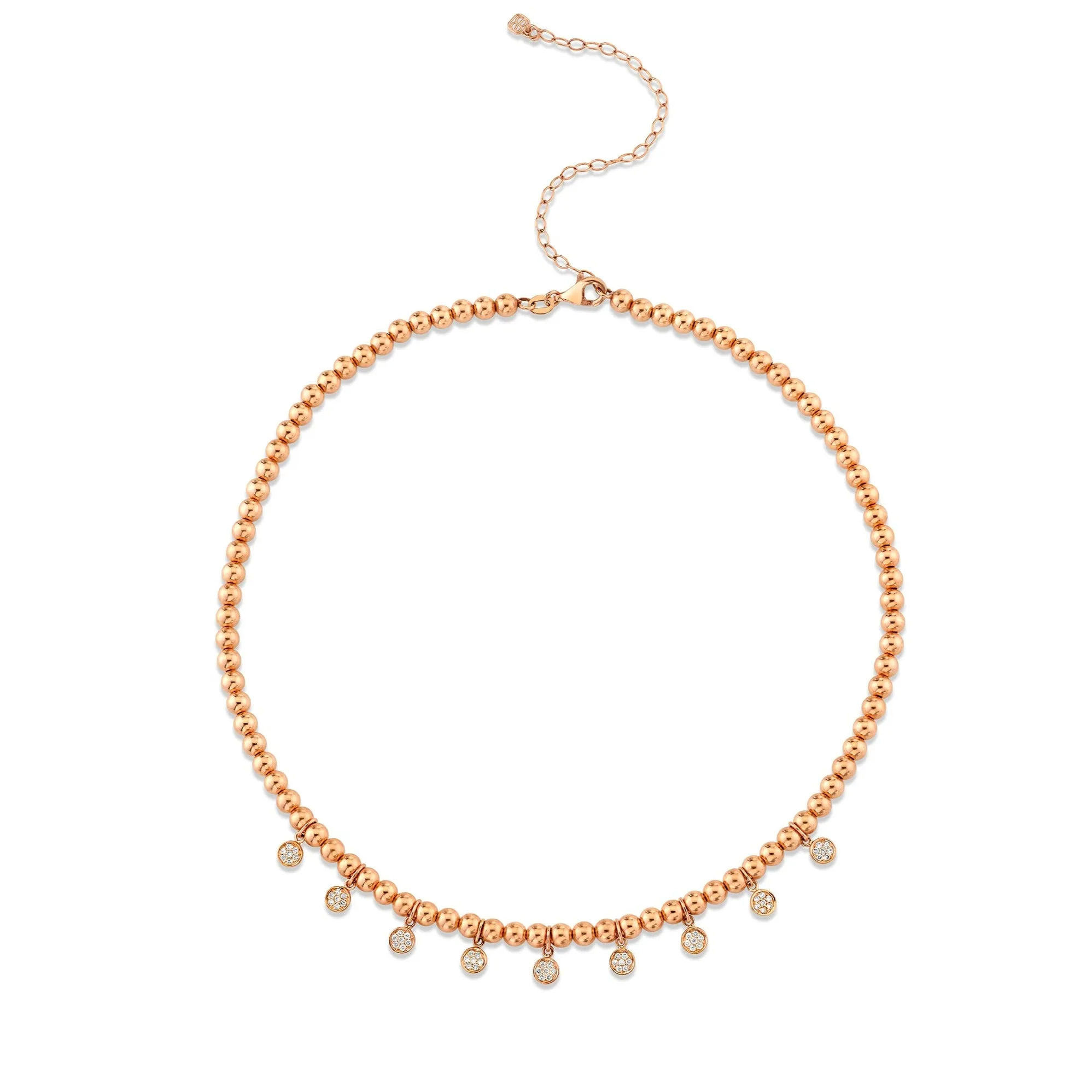 Rose Gold & Diamond Multi Tiny Disc Necklace sold by Sydney Evan