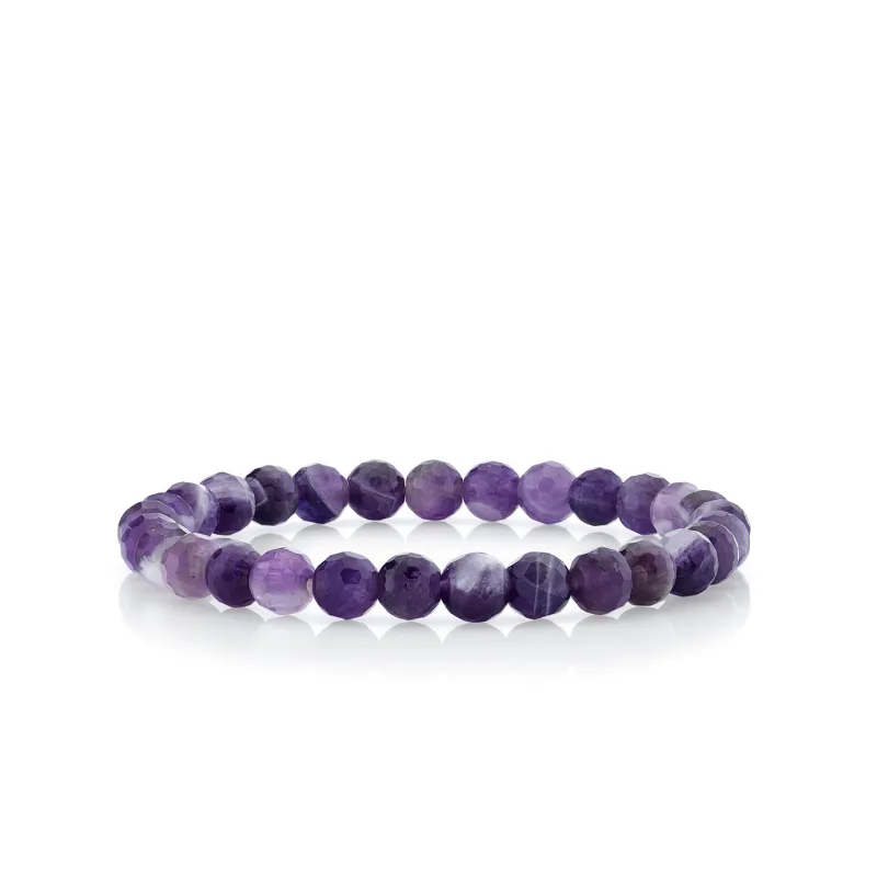 6mm Amethyst Faceted Round Bracelet made by Sydney Evan