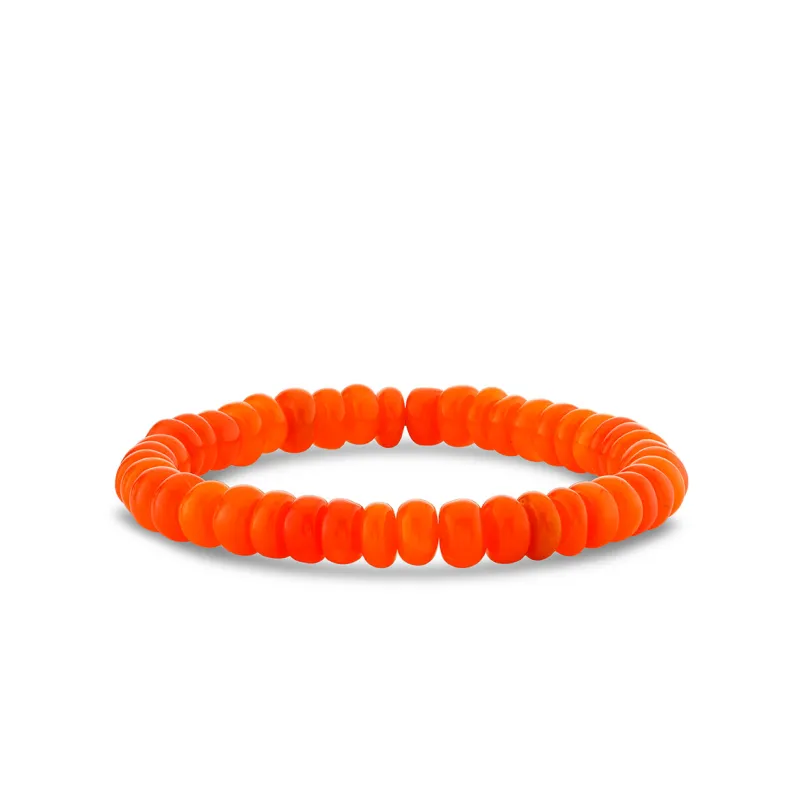 7mm Orange Opal Smooth Rondelle Bracelet made by Sydney Evan