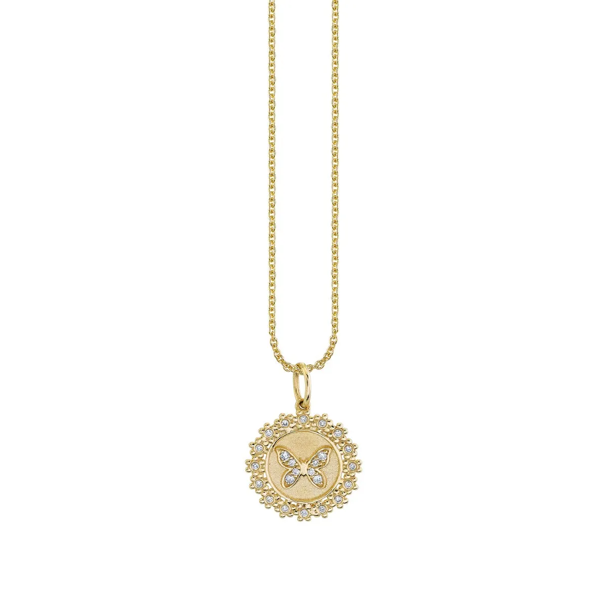 Gold & Diamond Butterfly Coin Charm sold by Sydney Evan