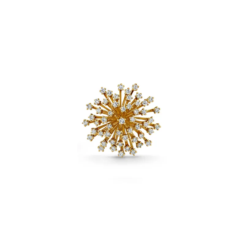 Gold & Diamond Medium Burst Flower Pin made by Sydney Evan