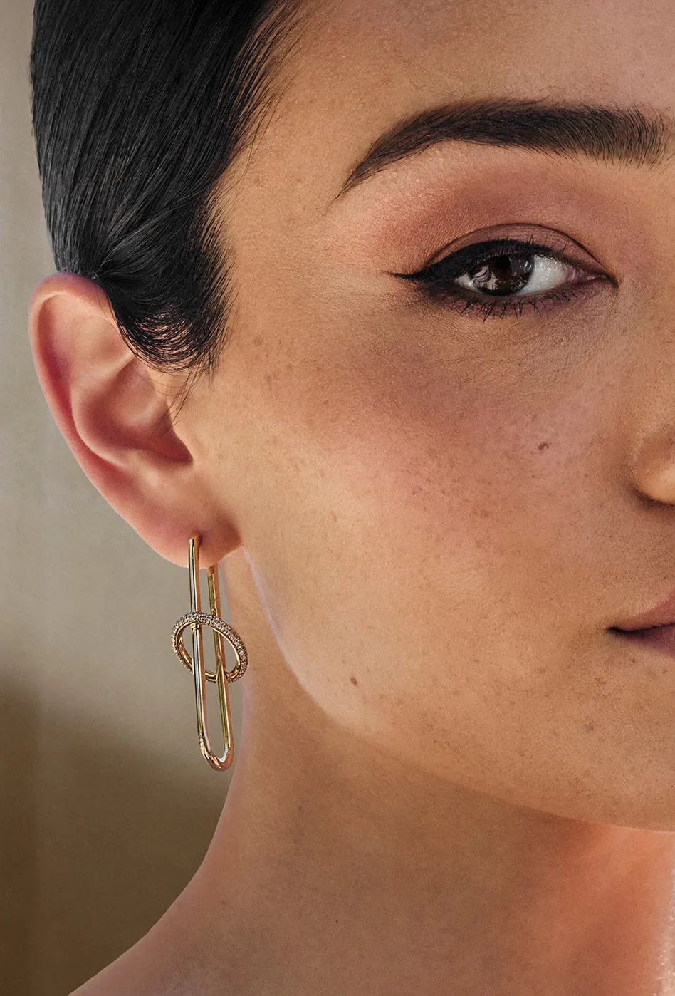 Gold & Diamond Tube Earrings sold by Sydney Evan product image thumbnail 2