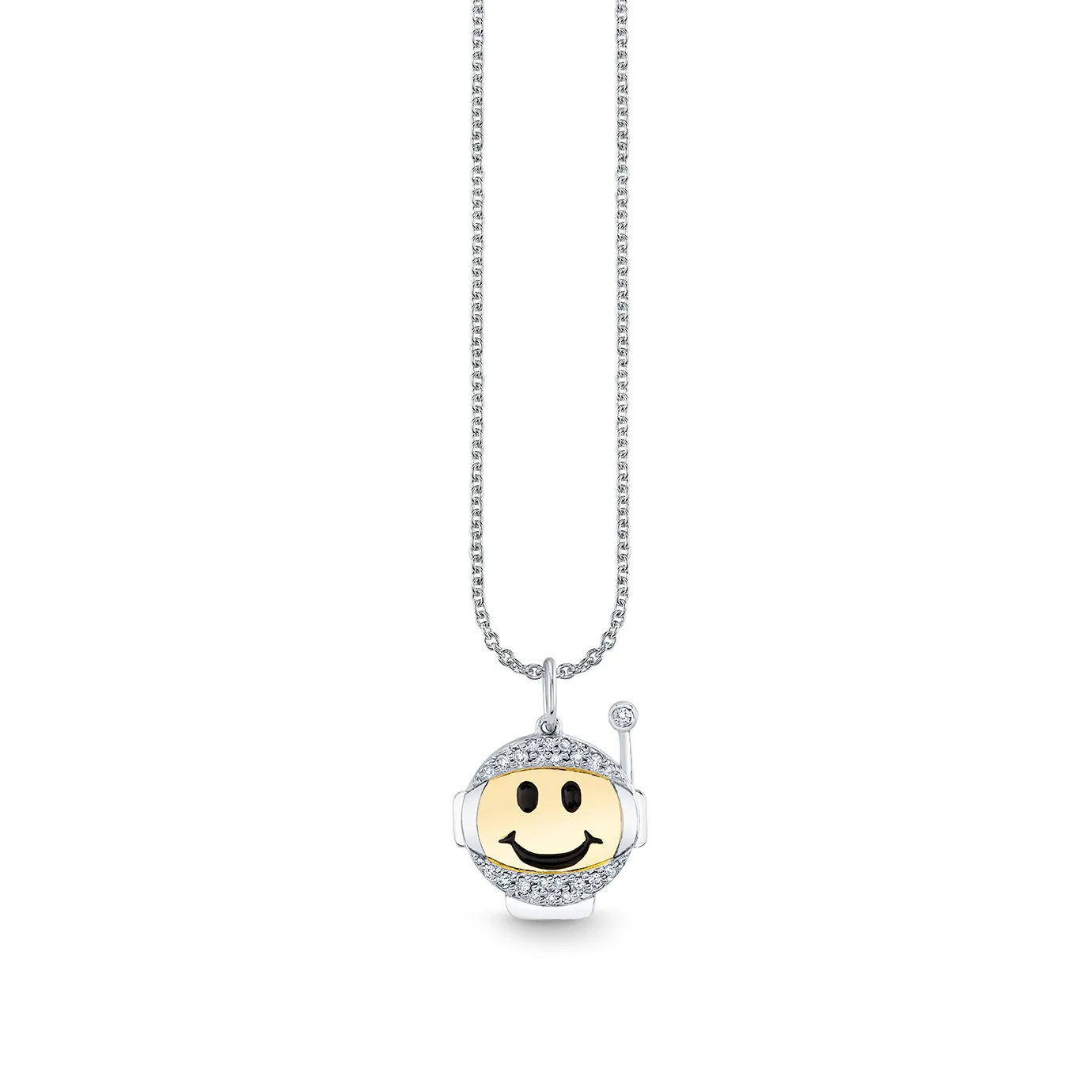 Gold & Diamond Astronaut Happy Face Charm sold by Sydney Evan