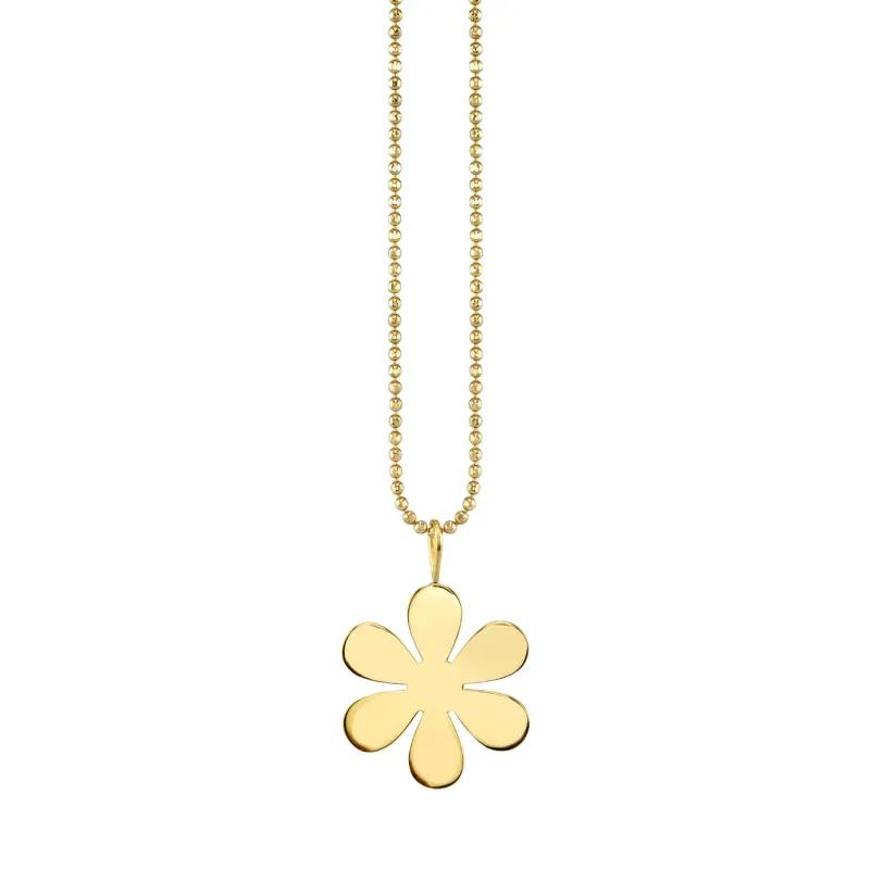 Pure Gold Large Daisy Flower Charm made by Sydney Evan