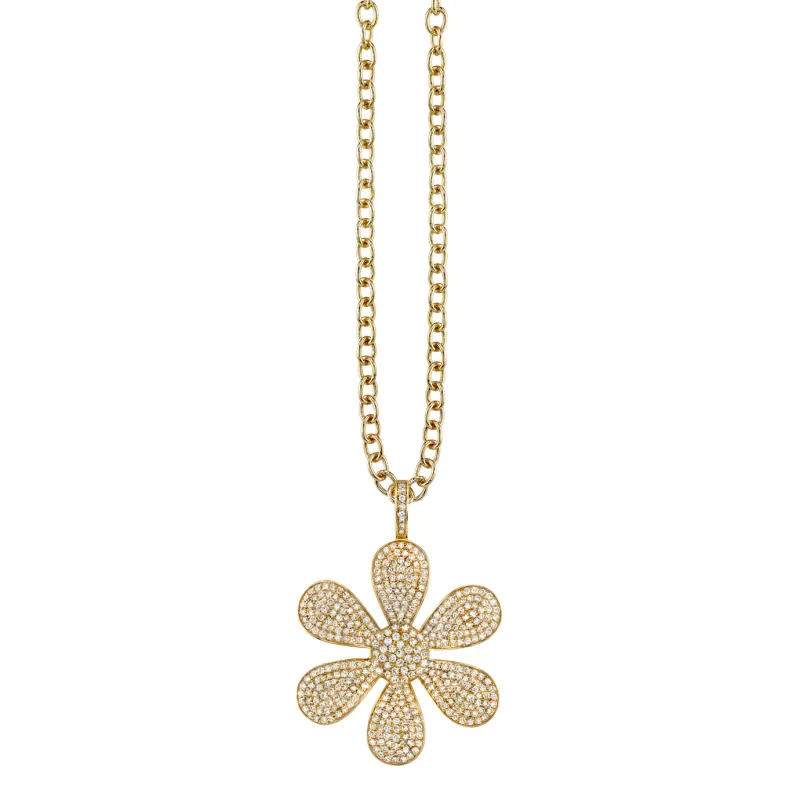 Gold & Diamond Extra Large Daisy Necklace made by Sydney Evan