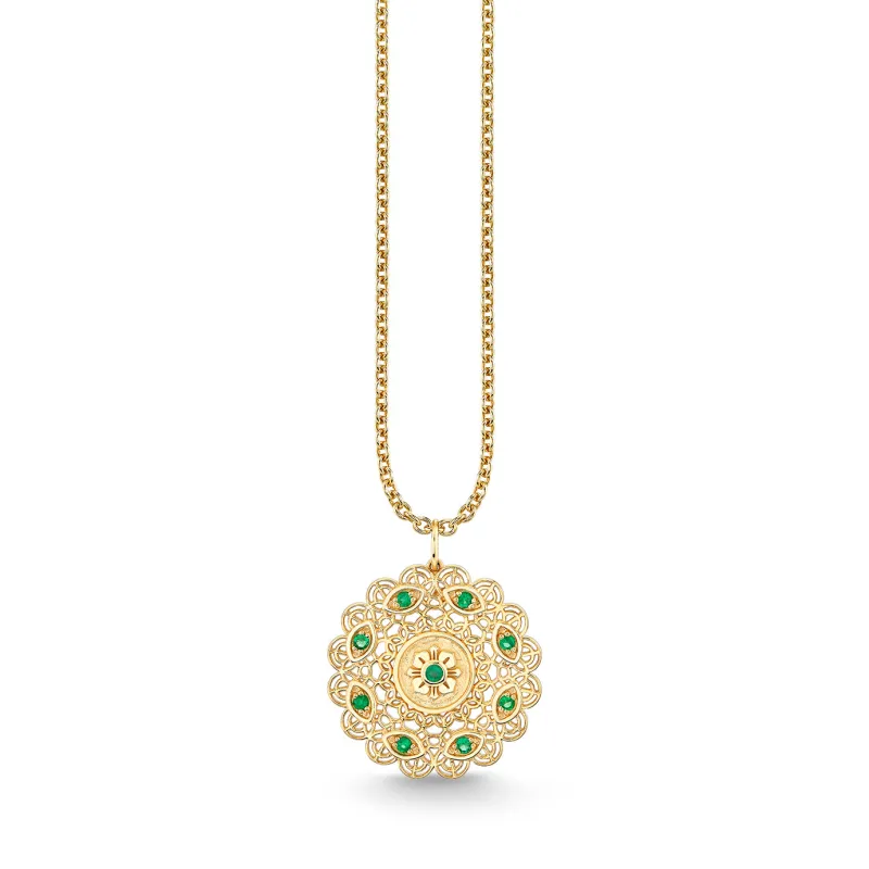 Gold & Gemstone Wicked Filigree Pendant made by Sydney Evan