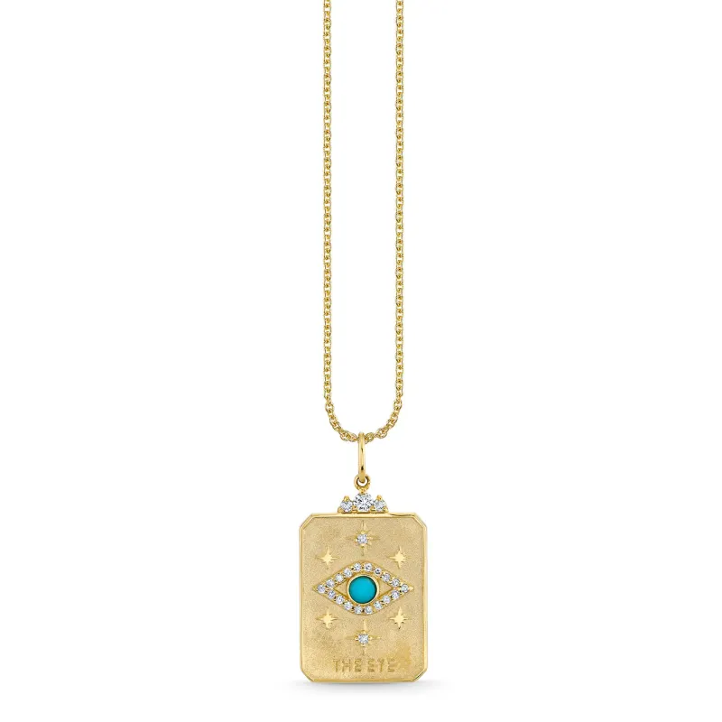 Gold & Diamond The Eye Tarot Card Charm made by Sydney Evan