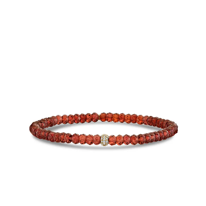 Gold & Diamond Rondelle on Garnet made by Sydney Evan