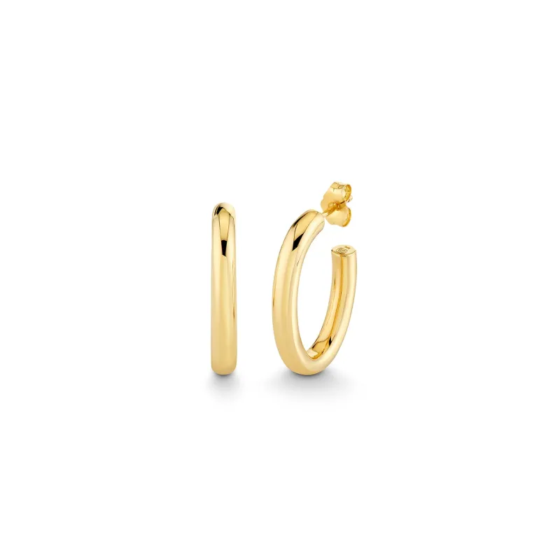 Pure Gold Medium Tube Oval Hoops made by Sydney Evan