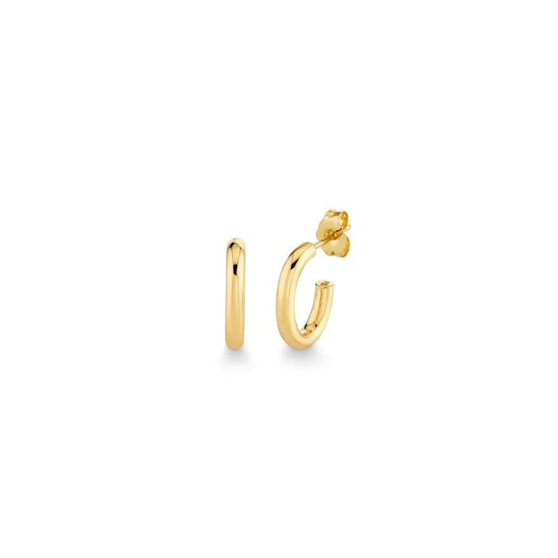 Pure Gold Small Tube Oval Hoops made by Sydney Evan