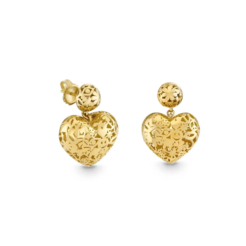Gold Icon Wallpaper Drop Earrings made by Sydney Evan