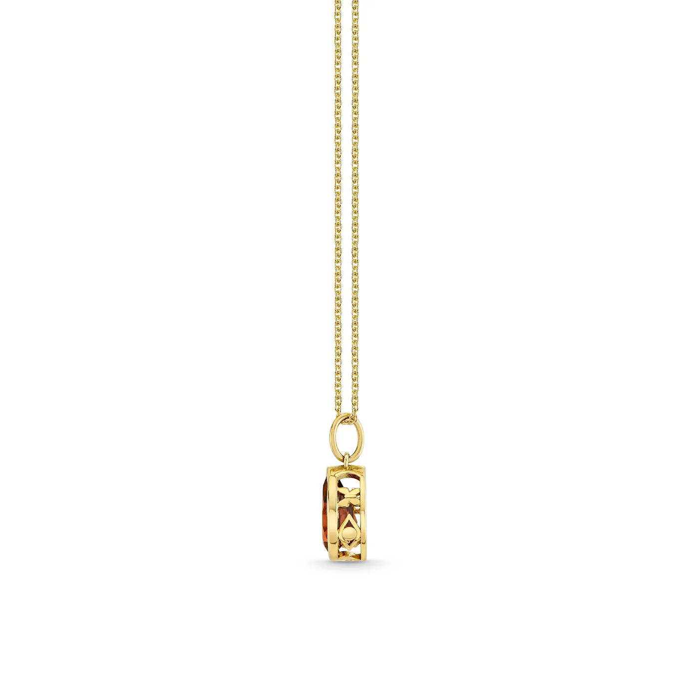 Gold & Red Garnet Icon Pear Solitaire Charm sold by Sydney Evan product image thumbnail 3