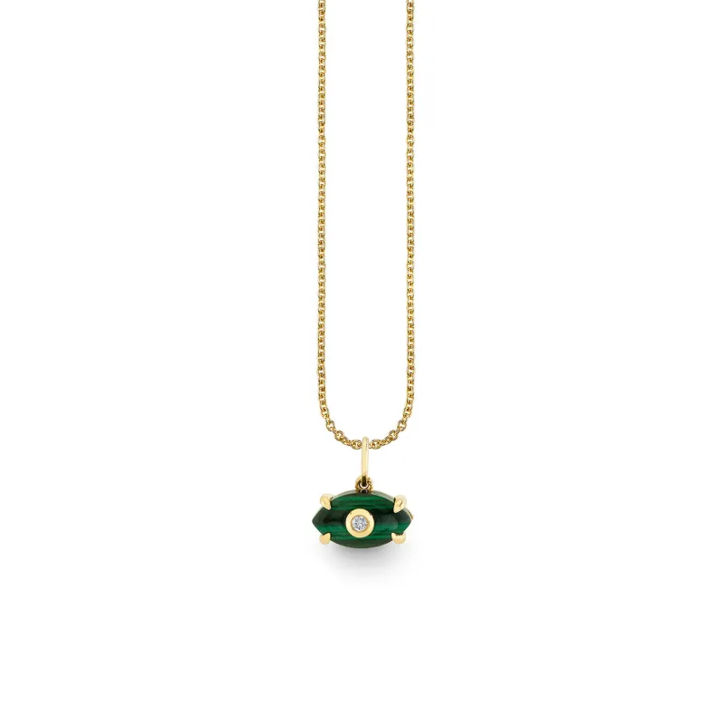 Gold & Diamond Medium Carved Stone Bezel Eye Charm made by Sydney Evan