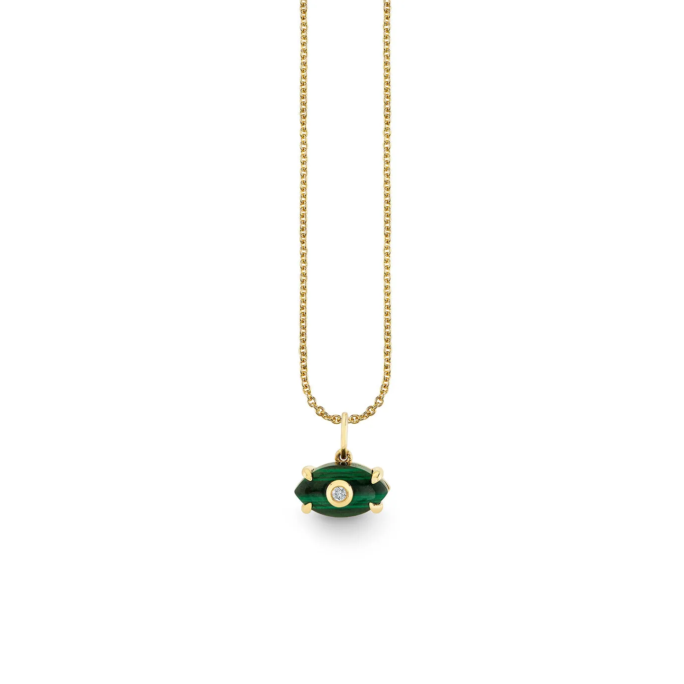Gold & Diamond Medium Carved Stone Bezel Eye Charm sold by Sydney Evan
