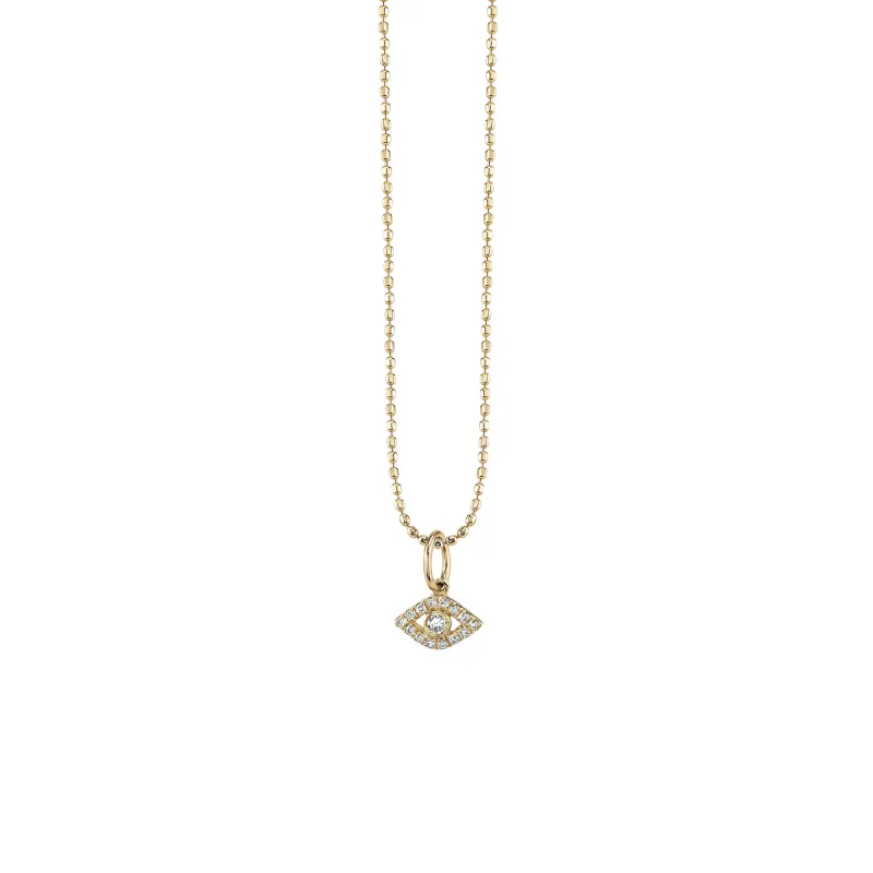 Gold & Diamond Small Eye Charm made by Sydney Evan