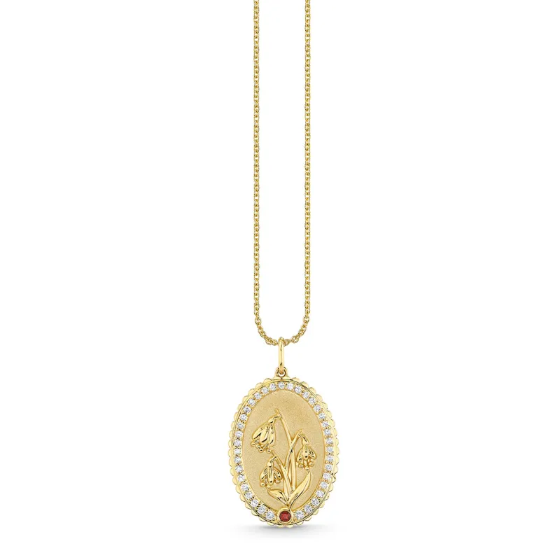 Gold & Diamond Birth Flower Charm made by Sydney Evan
