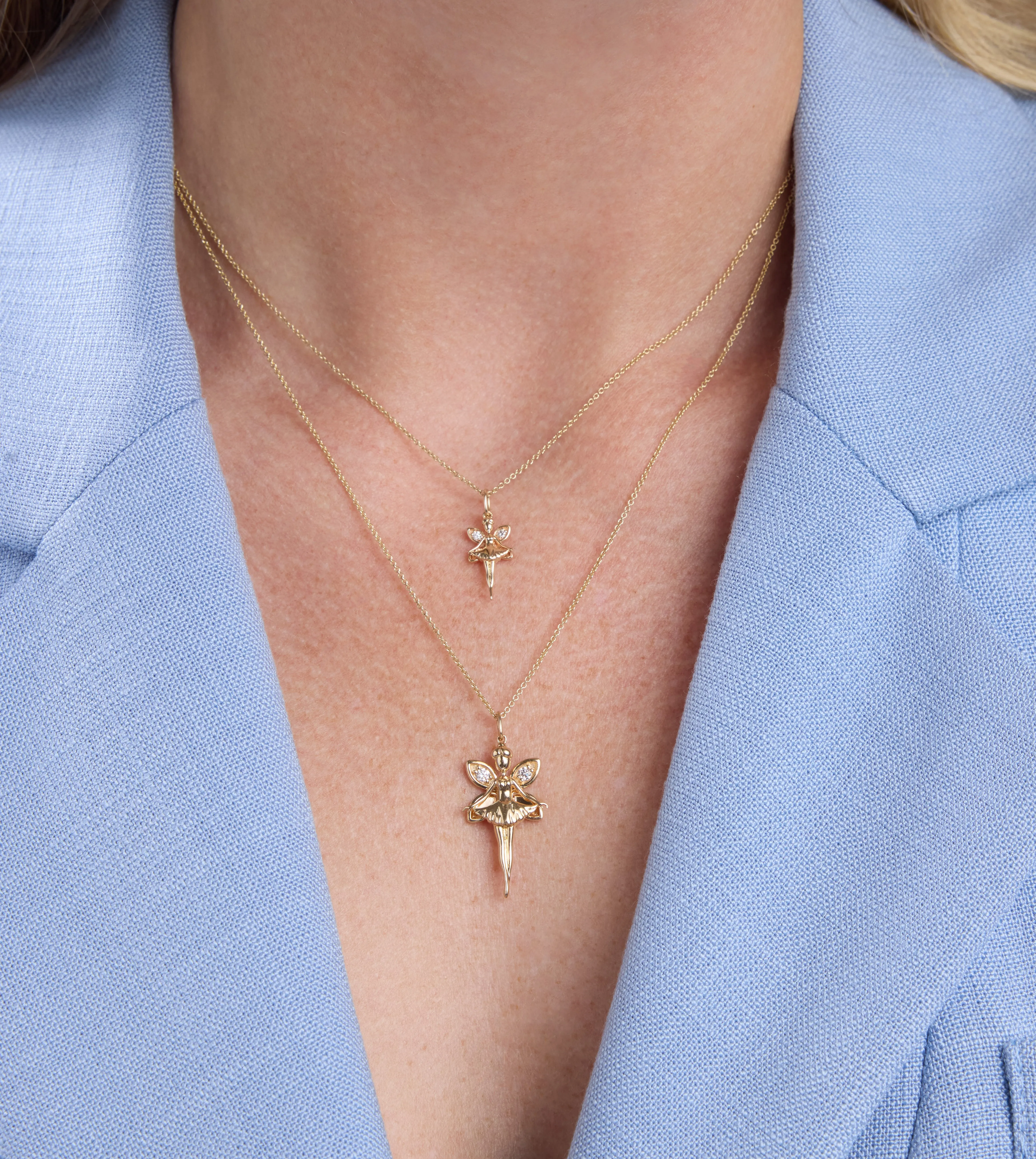 Gold & Diamond Fairy Charm sold by Sydney Evan product image thumbnail 2