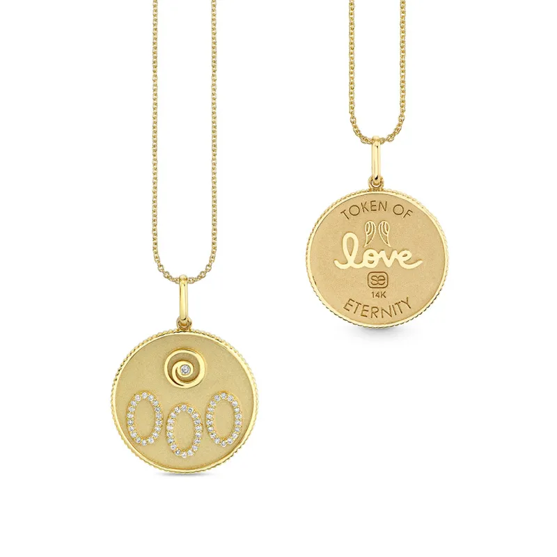 Gold & Diamond Angel Number Charm made by Sydney Evan