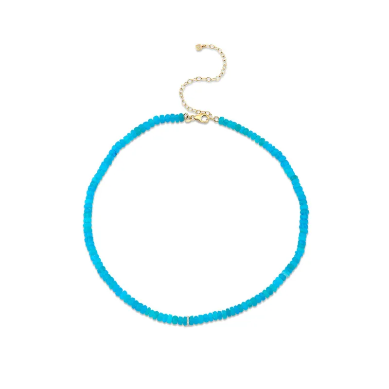 Gold & Diamond Cocktail Eternity Rondelle Opal Choker made by Sydney Evan