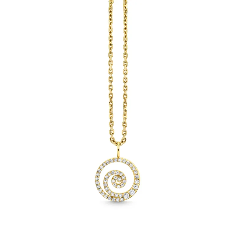 Gold & Diamond Large Spiral Charm made by Sydney Evan