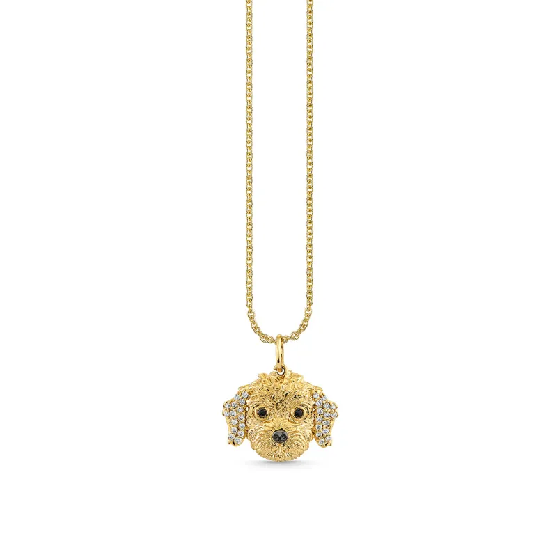 Gold & Diamond Doodle Dog Charm made by Sydney Evan