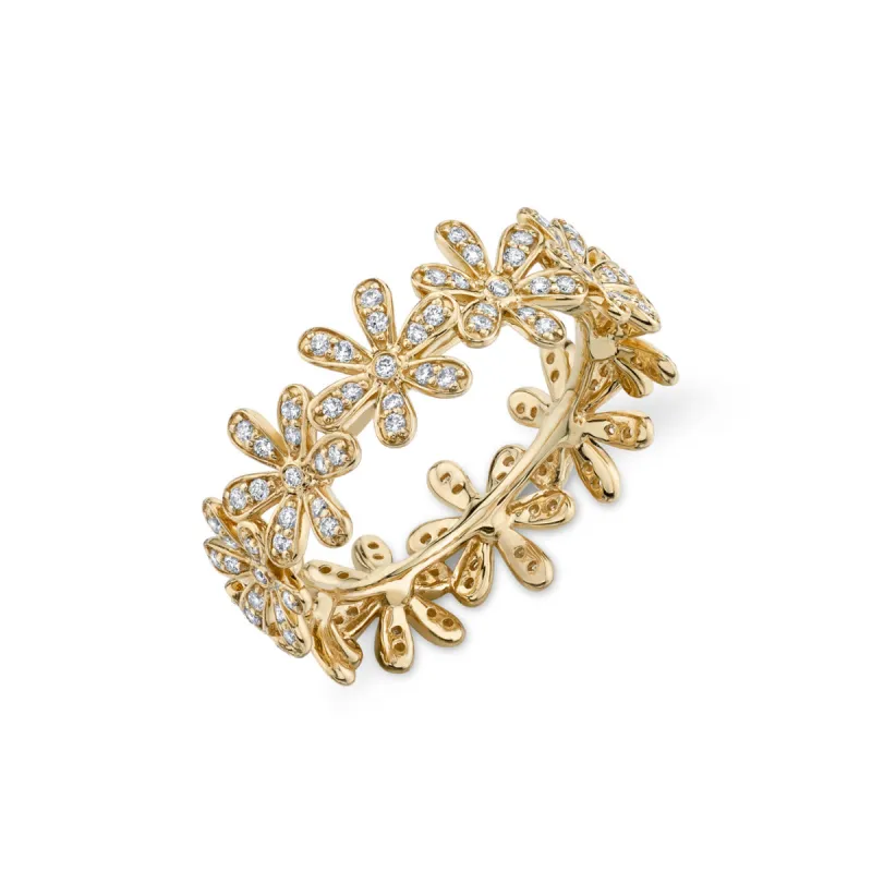 Gold & Diamond Daisy Eternity Ring made by Sydney Evan