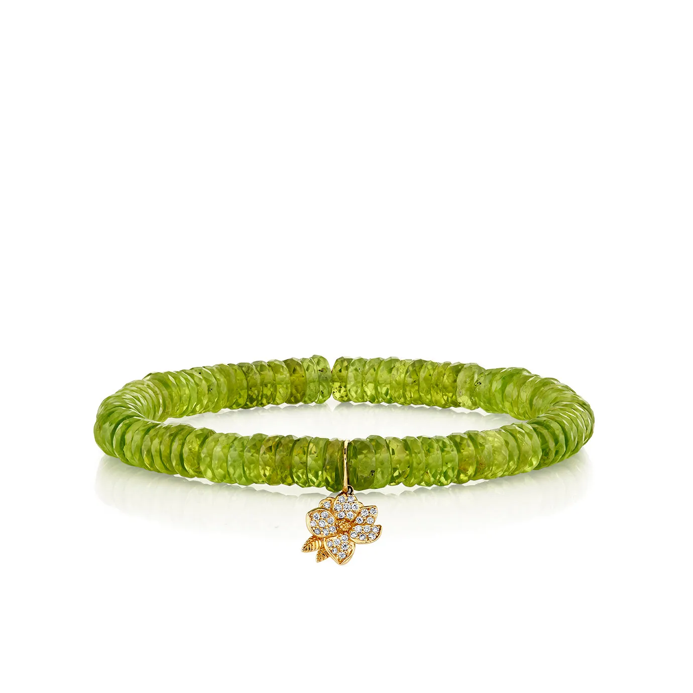 Gold & Diamond Small Magnolia on Peridot sold by Sydney Evan