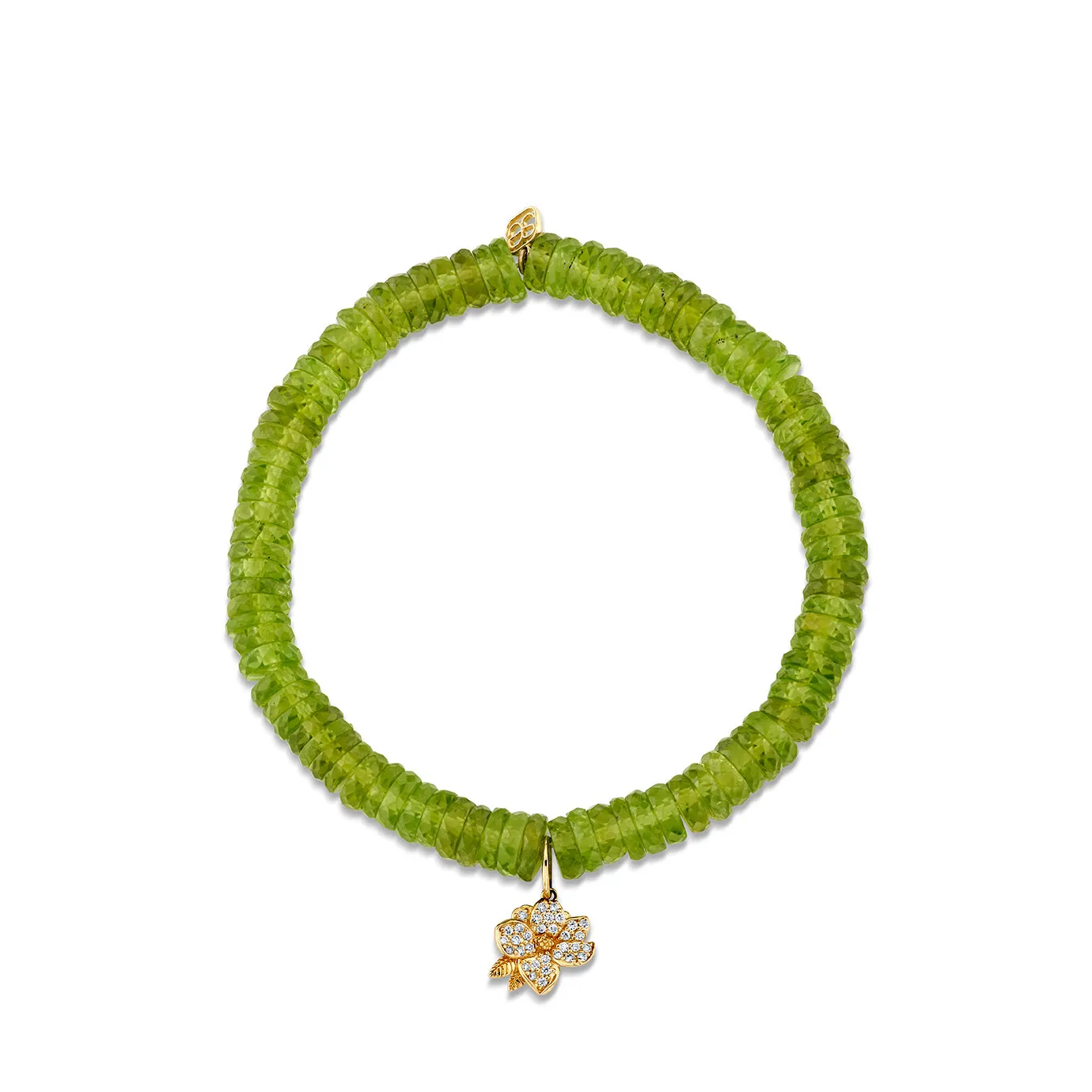 Gold & Diamond Small Magnolia on Peridot sold by Sydney Evan product image thumbnail 4