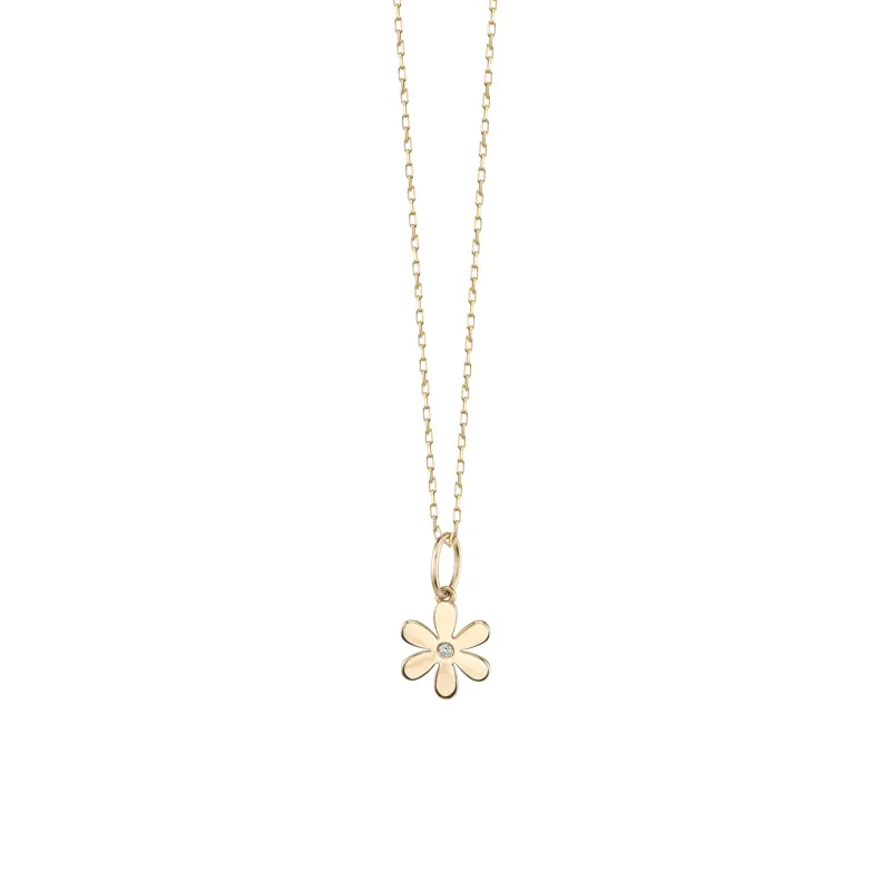 Gold & Diamond Single Stone Daisy Charm made by Sydney Evan