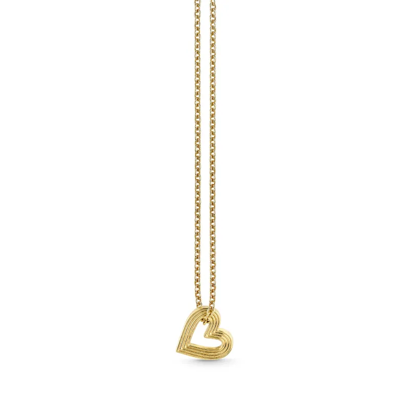 Gold Small Fluted Heart Charm made by Sydney Evan