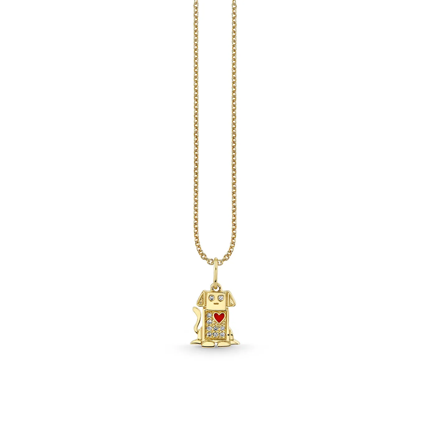 Gold & Diamond Robot Dog Charm sold by Sydney Evan