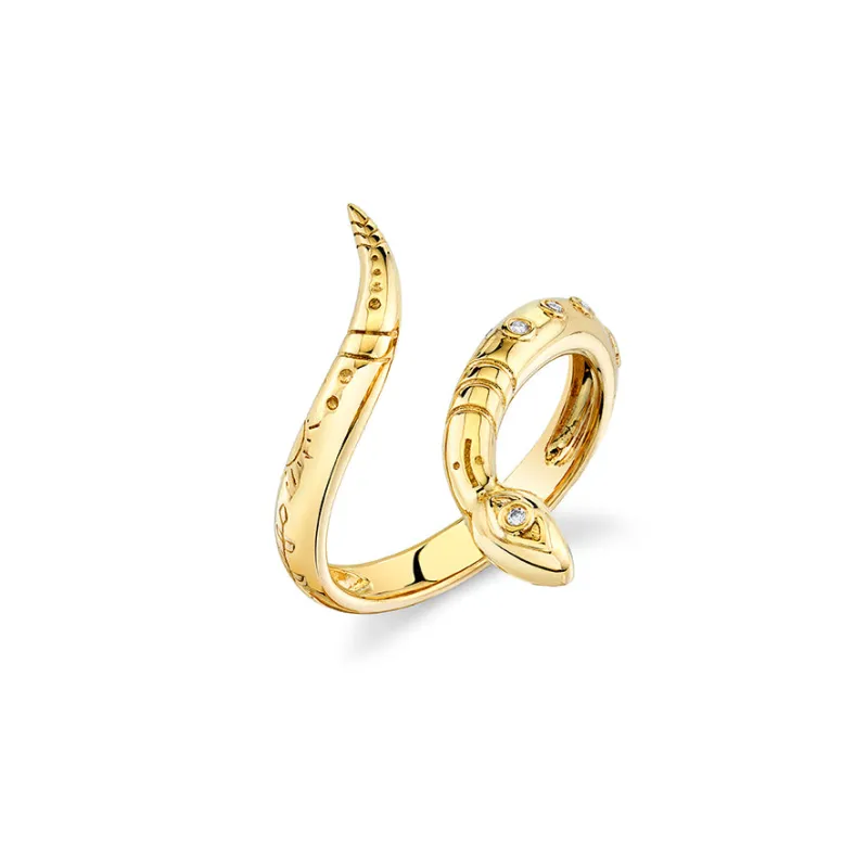 Gold & Diamond Snake Ring made by Sydney Evan