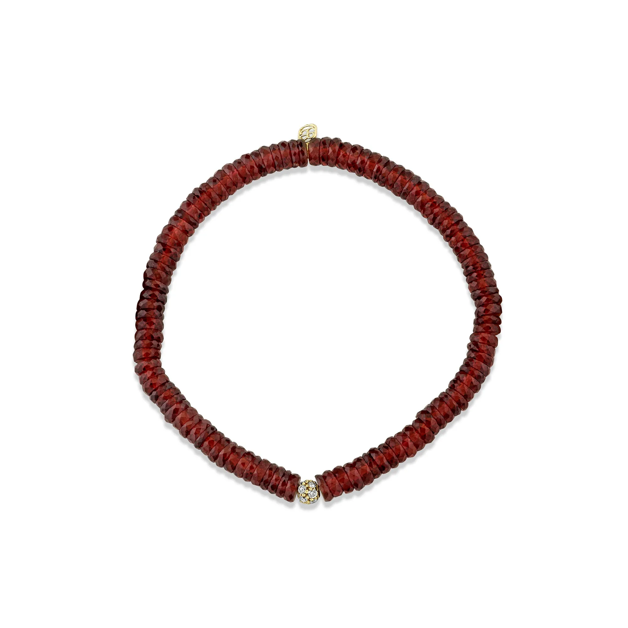 Gold & Diamond 4mm Pave Ball on Garnet sold by Sydney Evan product image thumbnail 3