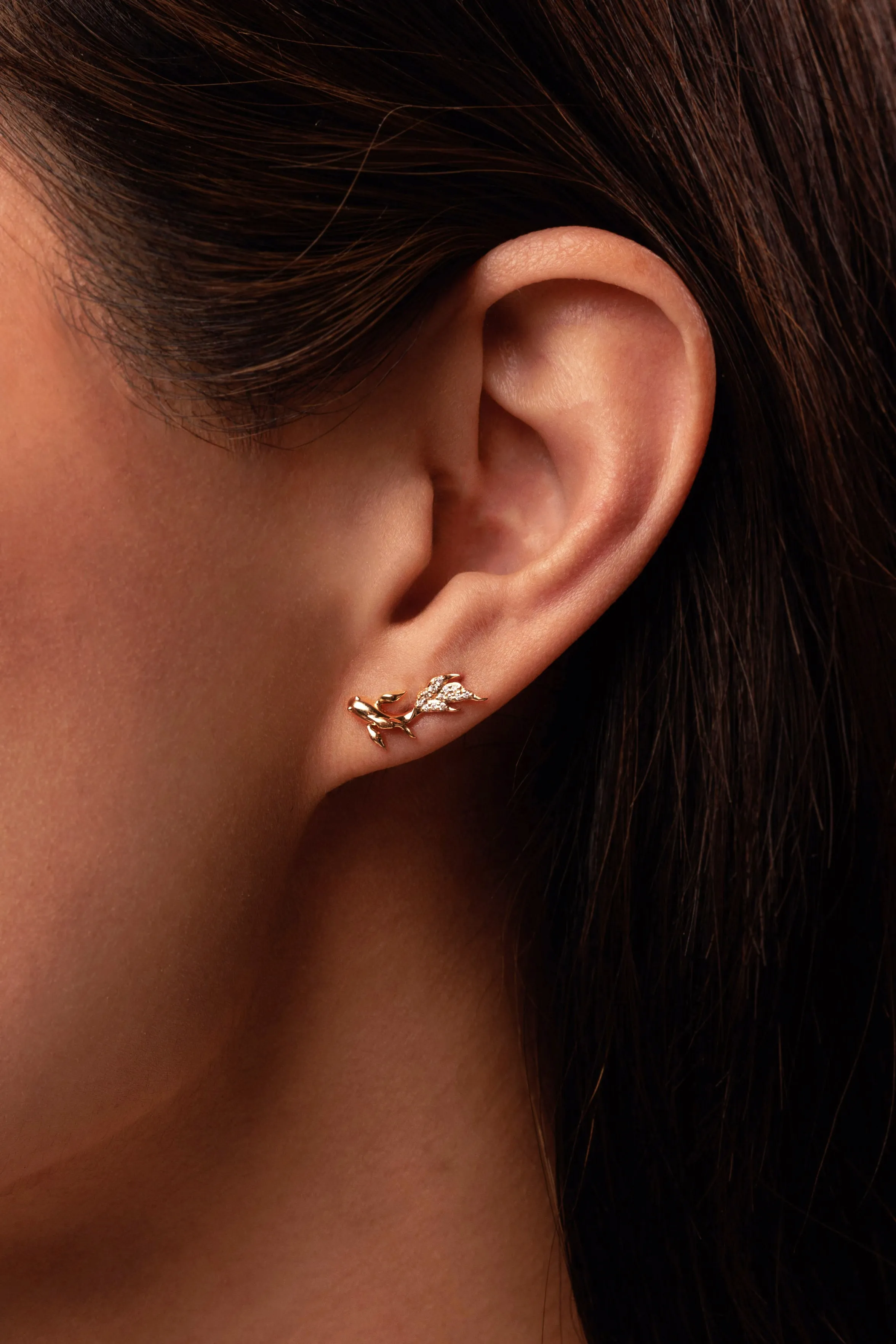 Gold & Diamond Koi Fish Stud sold by Sydney Evan product image thumbnail 2