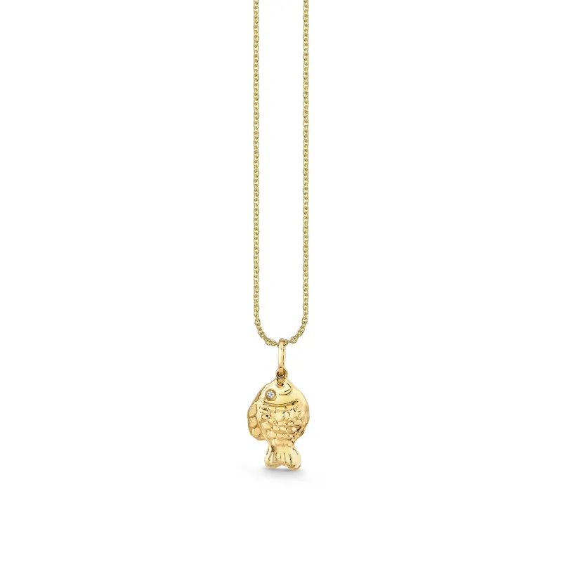 Gold & Diamond Taiyaki Charm made by Sydney Evan