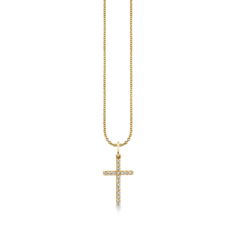 Gold & Diamond Cross Charm made by Sydney Evan