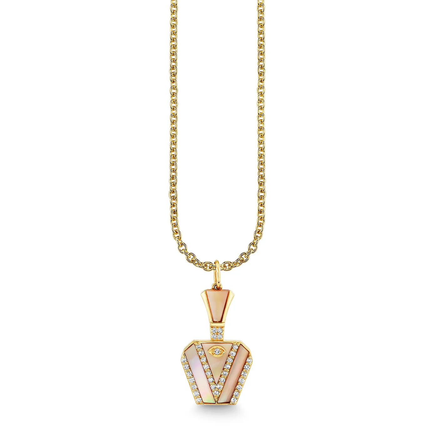 Gold, Diamond & Mother of Pearl Wicked Glinda Potion Bottle Charm sold by Sydney Evan