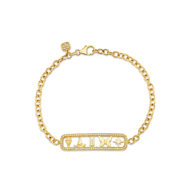 Gold & Diamond Wicked Open Icon Bracelet made by Sydney Evan