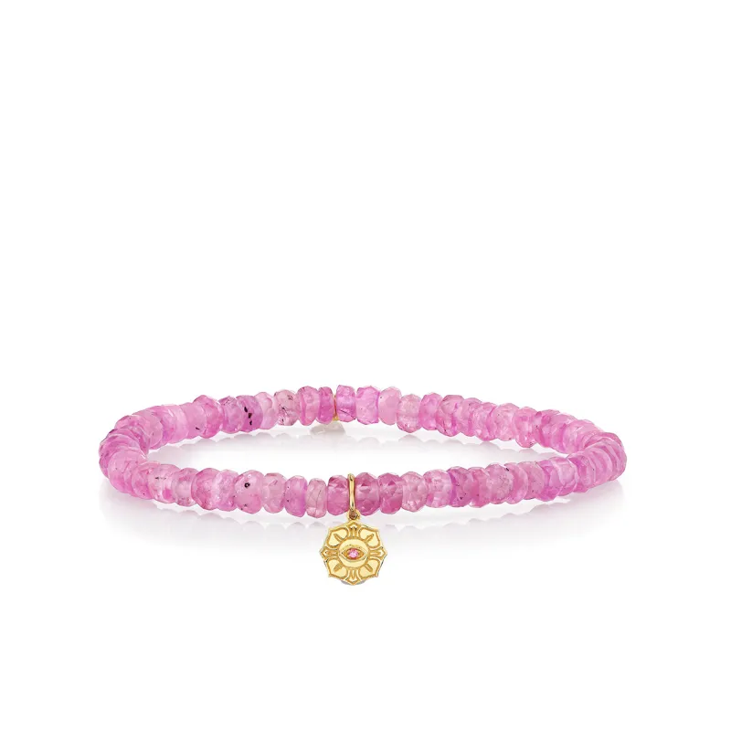 Gold & Pink Sapphire Wicked Glinda Pure Flower on Light Pink Sapphire made by Sydney Evan