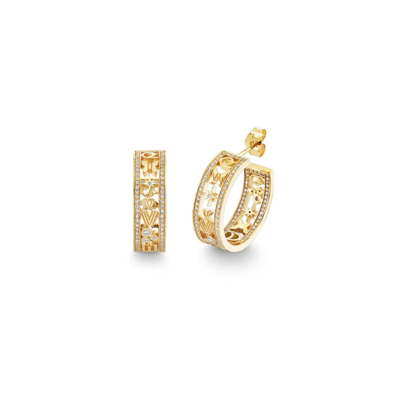 Gold & Diamond Wicked Medium Pave Icon Hoops made by Sydney Evan