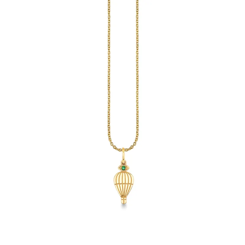 Gold & Emerald Wicked Pure Hot Air Balloon Charm made by Sydney Evan