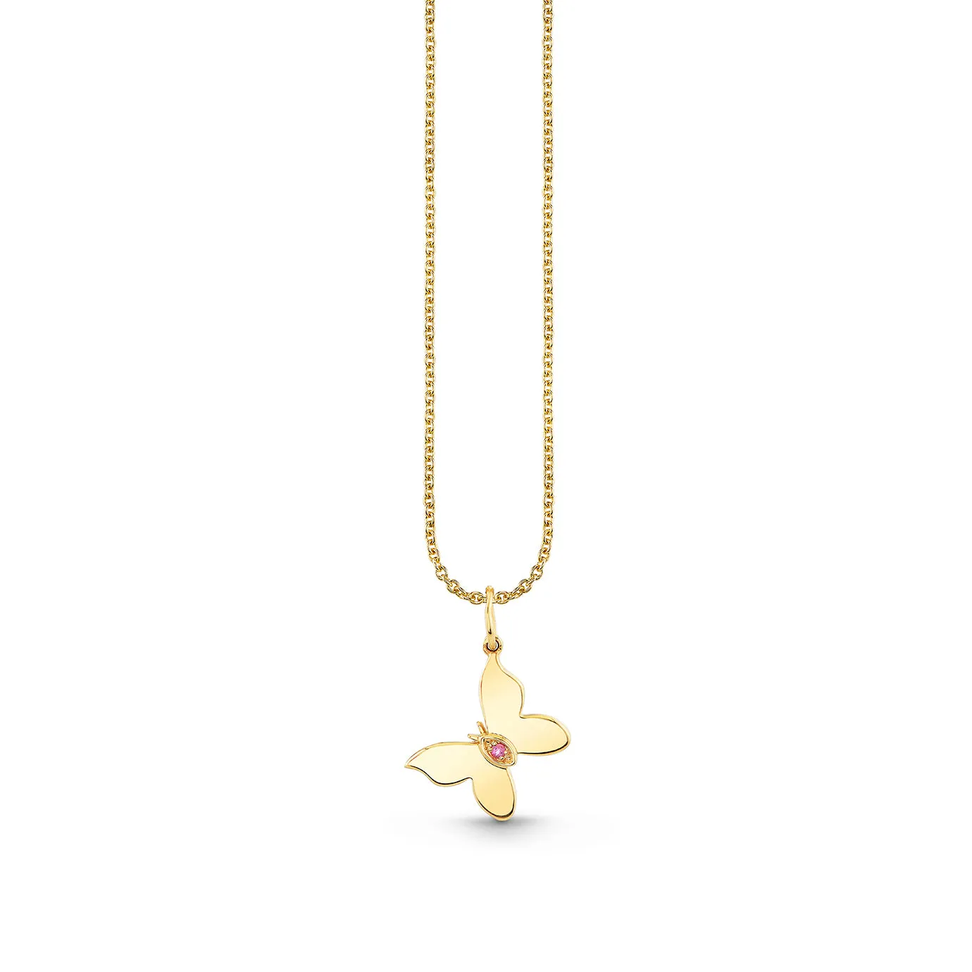 Gold & Pink Sapphire Wicked Glinda Marquise Eye Butterfly Charm sold by Sydney Evan